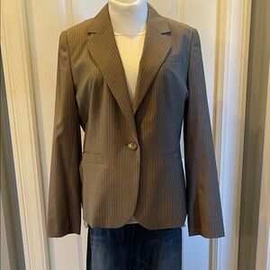 Ann Taylor Women's Tan Pinstripe Blazer